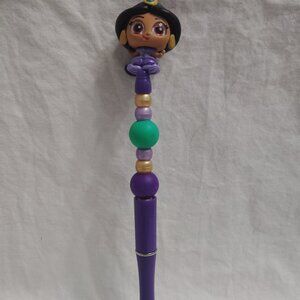 Disney Doorable- Winter Princess Jasmine- Handmade Beaded Pen